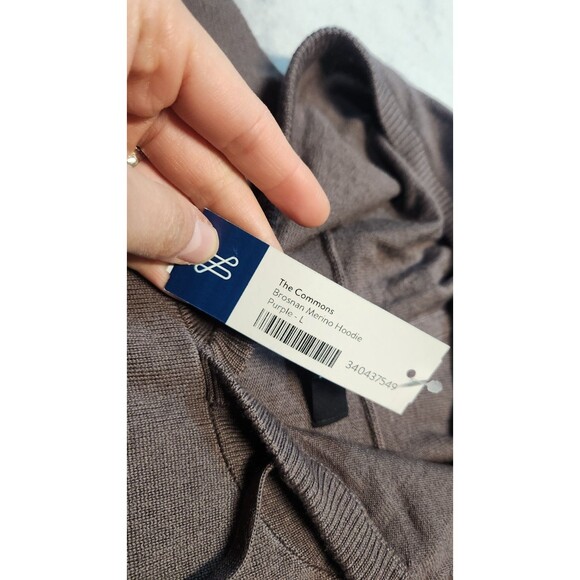 The Commons Men's Large Purple 100% Merino Wool Brosnan Hoodie NWT Winter - Picture 5 of 9